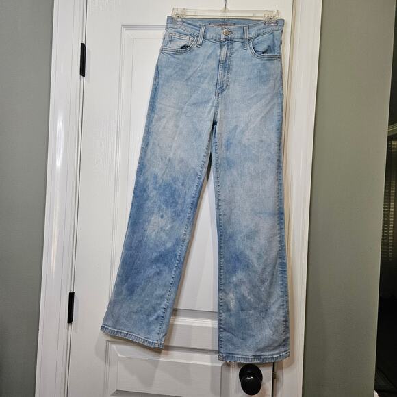 Joe's Jeans Women's Size 26 Upcycled Light Wash Bleached Straight Leg Jeans - Picture 1 of 6